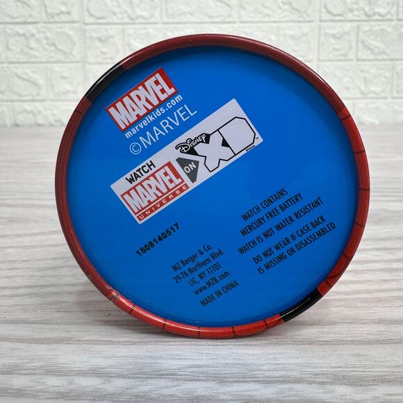 Marvel Spiderman Kid Boys Casual Quartz Led Watch Red SPMKD740CT w/ Cylinder Tin - Picture 7 of 9